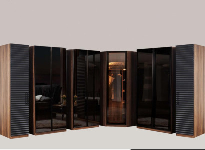 Bedroom Furniture Modern Corner Cabinet Luxurious Wood Wardrobe